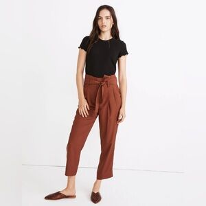 Madewell Drapey Paperbag Pants in Maple Syrup